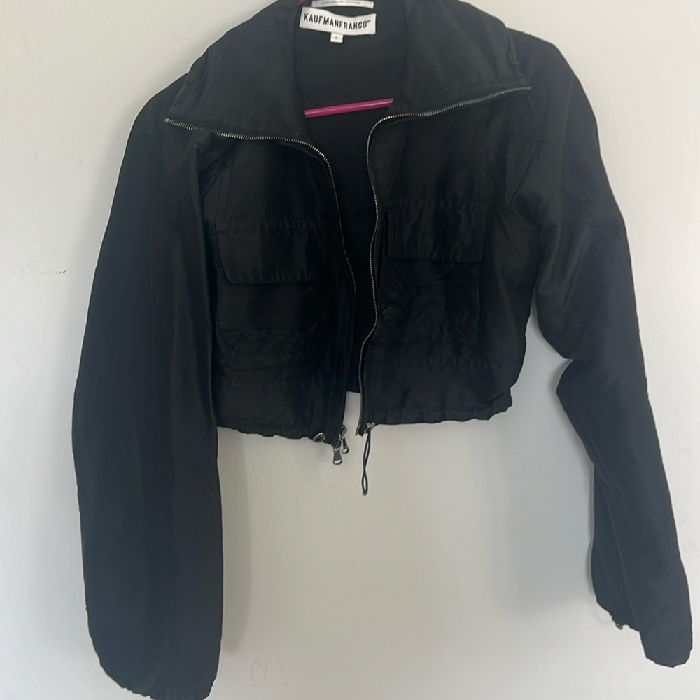 Kaufmanfranco small black cropped windbreaker
